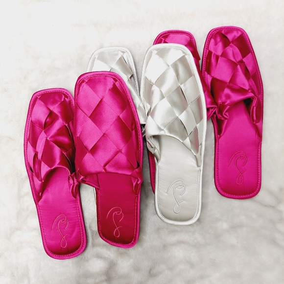 NEW Bundle Of Three Sam Edelman Rhys Pink Silver Slip On Round Toe Mules S139 - Picture 1 of 7